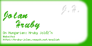 jolan hruby business card